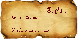 Becht Csaba névjegykártya